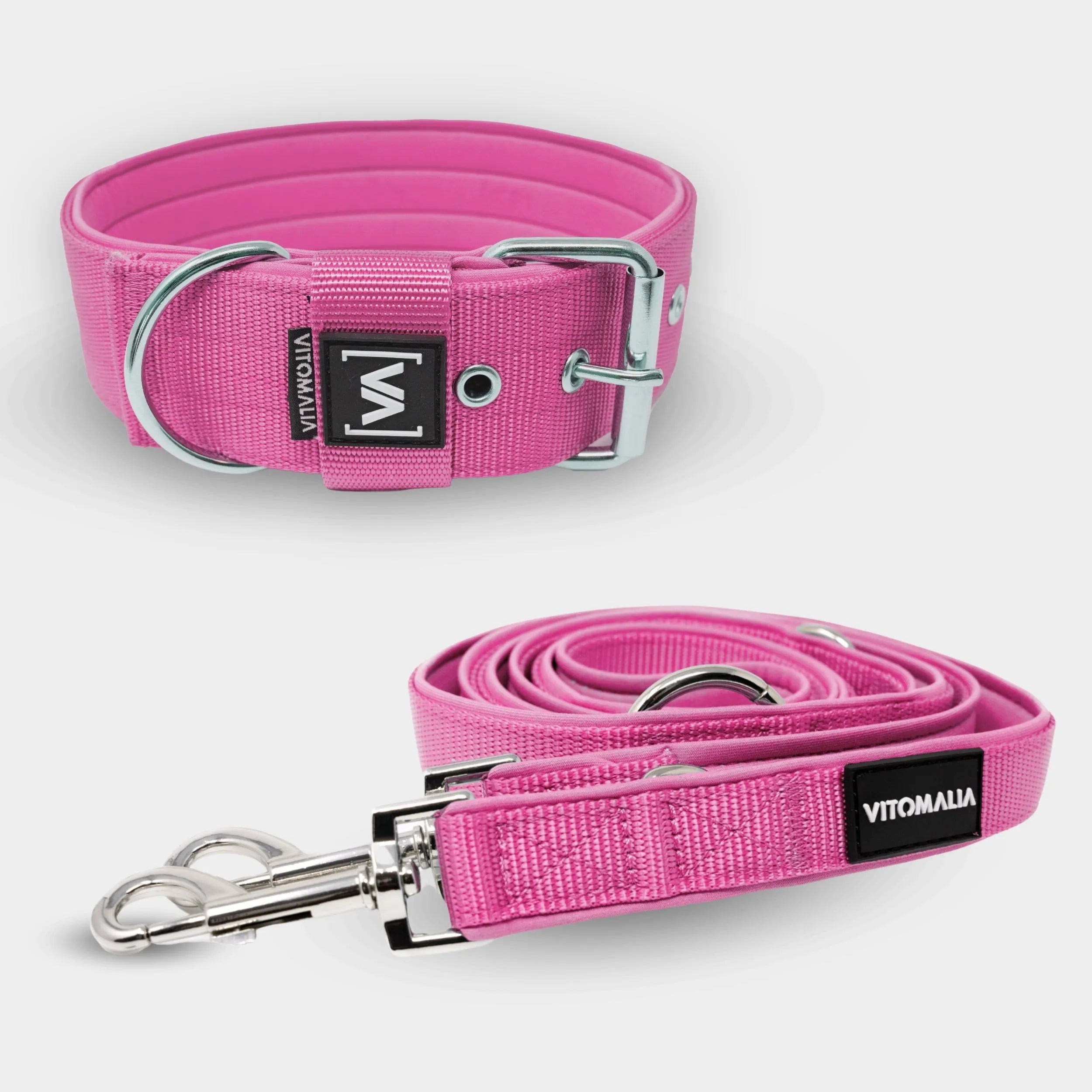 Bundle Classic Edition Pink Set - Collar + 2.2m triple adjustable Dog Leash