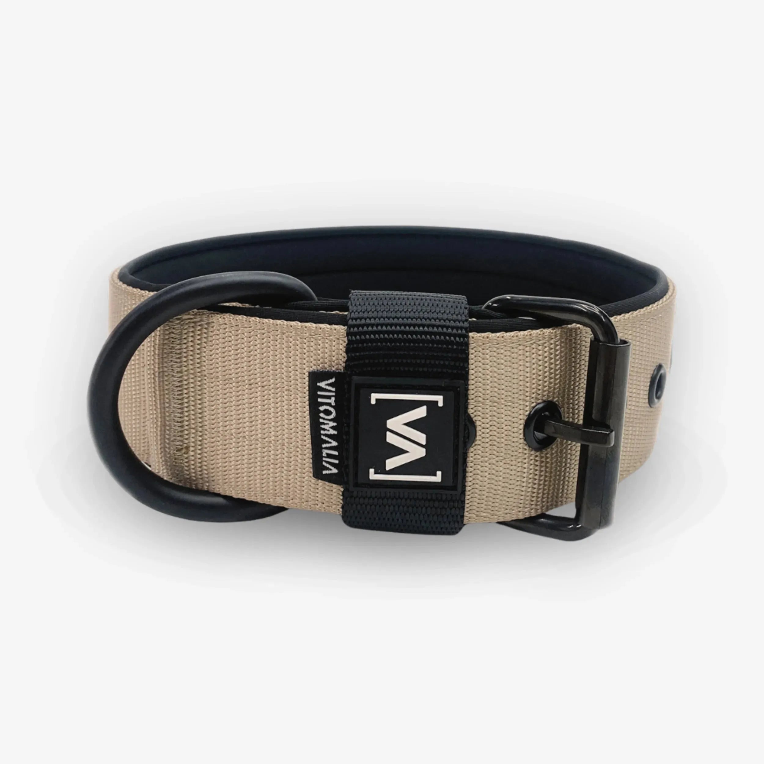 Bundle Classic Nero Edition Beige Set - Collare + Guinzaglio per cane triplo regolabile da 2,2 m Guinzaglio per cane