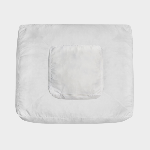 Ergonomisches Hundekissen Quadratisch – RePET Linen in Taupe