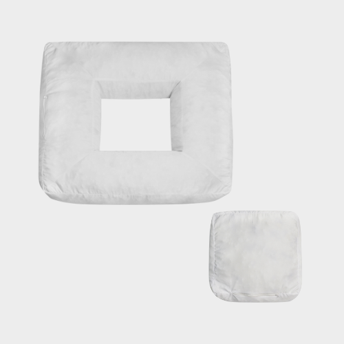 Ergonomisches Hundekissen Quadratisch – RePET Linen in Taupe