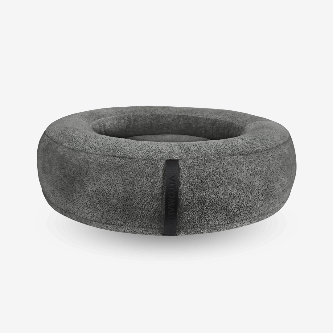 Letto per cani ortopedico per Letto per cani a ciambella - RePET Teddy in grigio