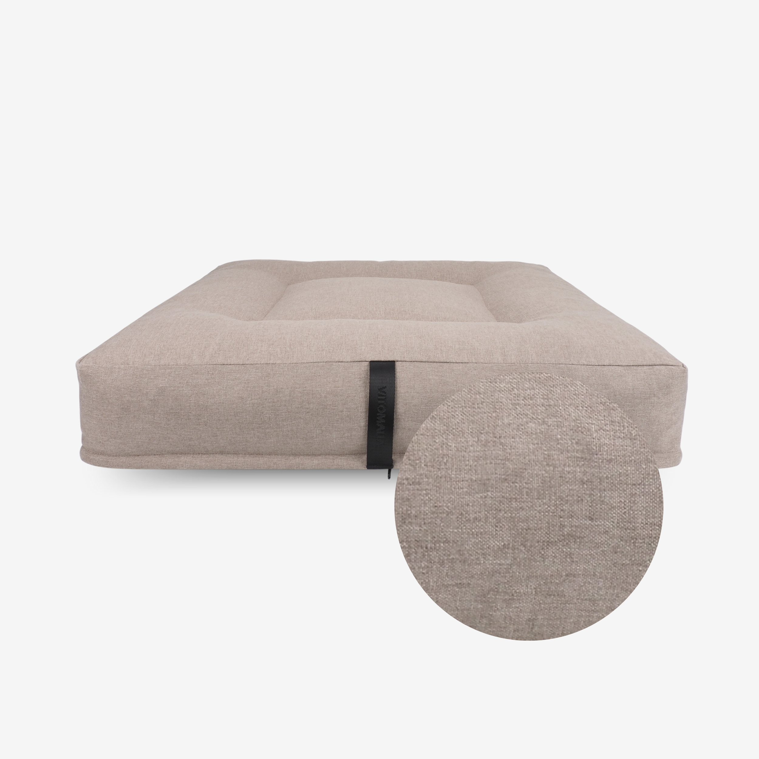 Cover square dog cushion - RePET Linen in taupe