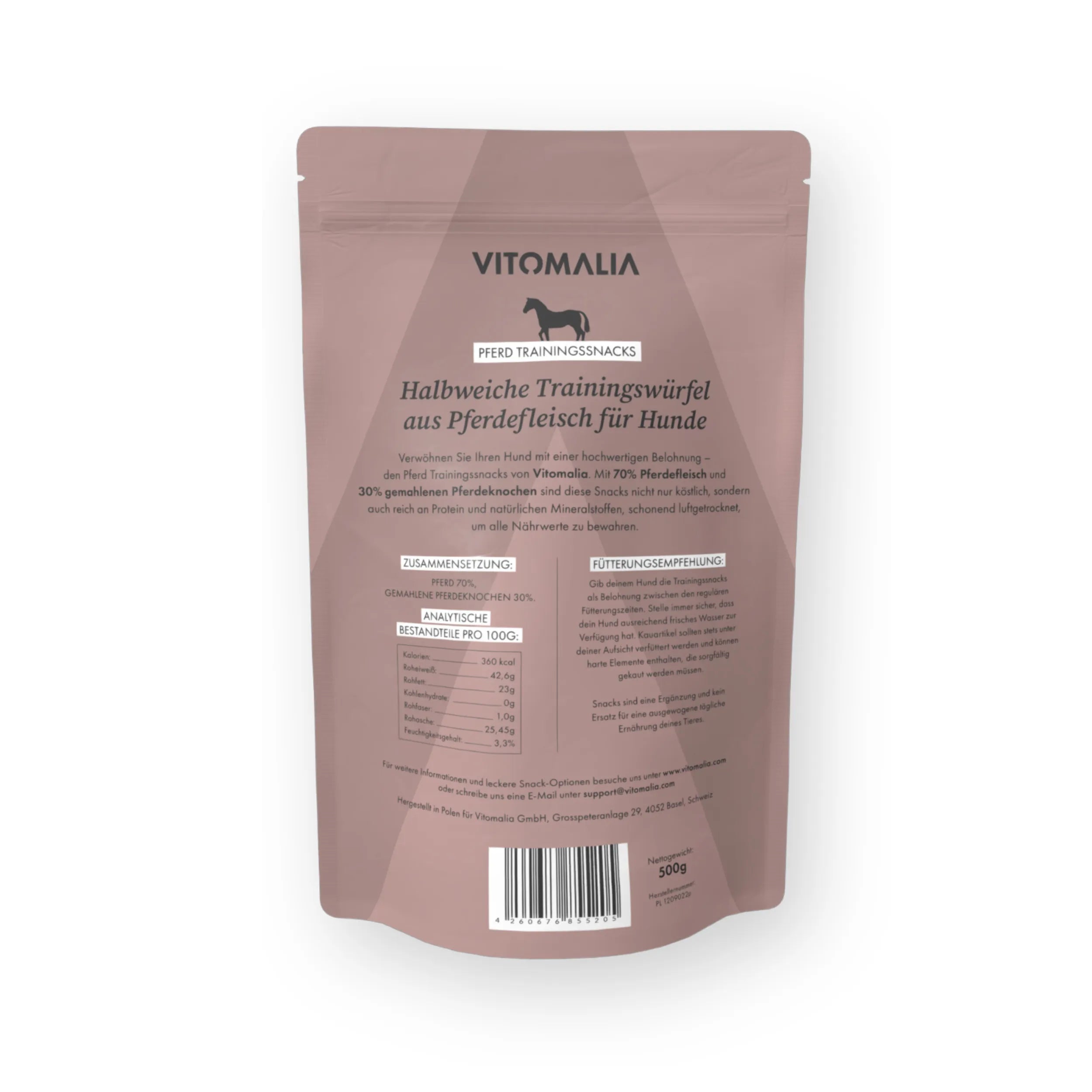 16er Trainingssnacks Bundle: Rind, Huhn, Kaninchen, Lamm, Ente, Wildschwein, Pferd & Hirsch – Gesamtgewicht 8kg (18x500g) - Vitomalia - Trainingssnacks