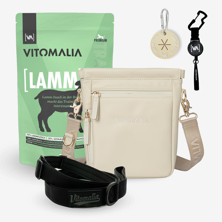 Bundle - Gassi-Complete-Set-Beige-Lamb - With stylish Shoulder Bag