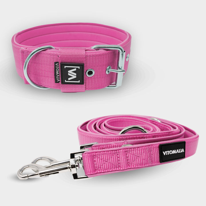 Bundle Classic Edition Pink Set - Halsband + 2,2m dreifach verstellbar Hundeleine