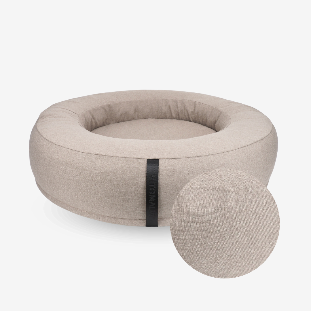Cover Donut dog bed cover - RePET Linen in taupe