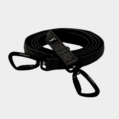 Laisse pour chien réglable légère Laisse pour chien avec mousqueton de sécurité Noir