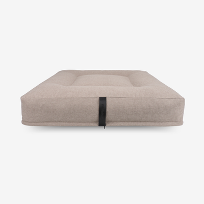 Ergonomisches Hundekissen Quadratisch – RePET Linen in Taupe