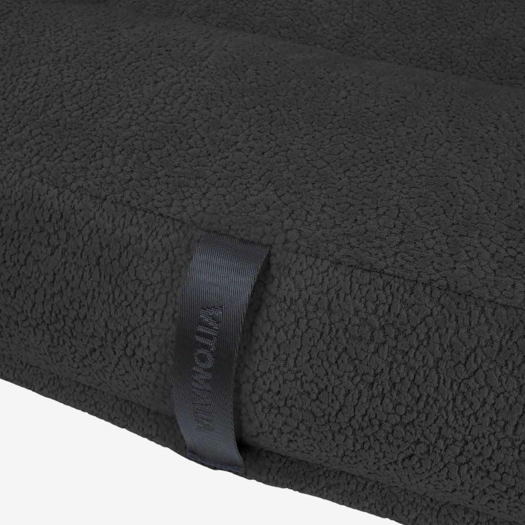 OrthoPawdic© Square dog cushion - Orthopaedic comfort Dog Bed with 100% visco-fibres, RePET Teddy in anthracite