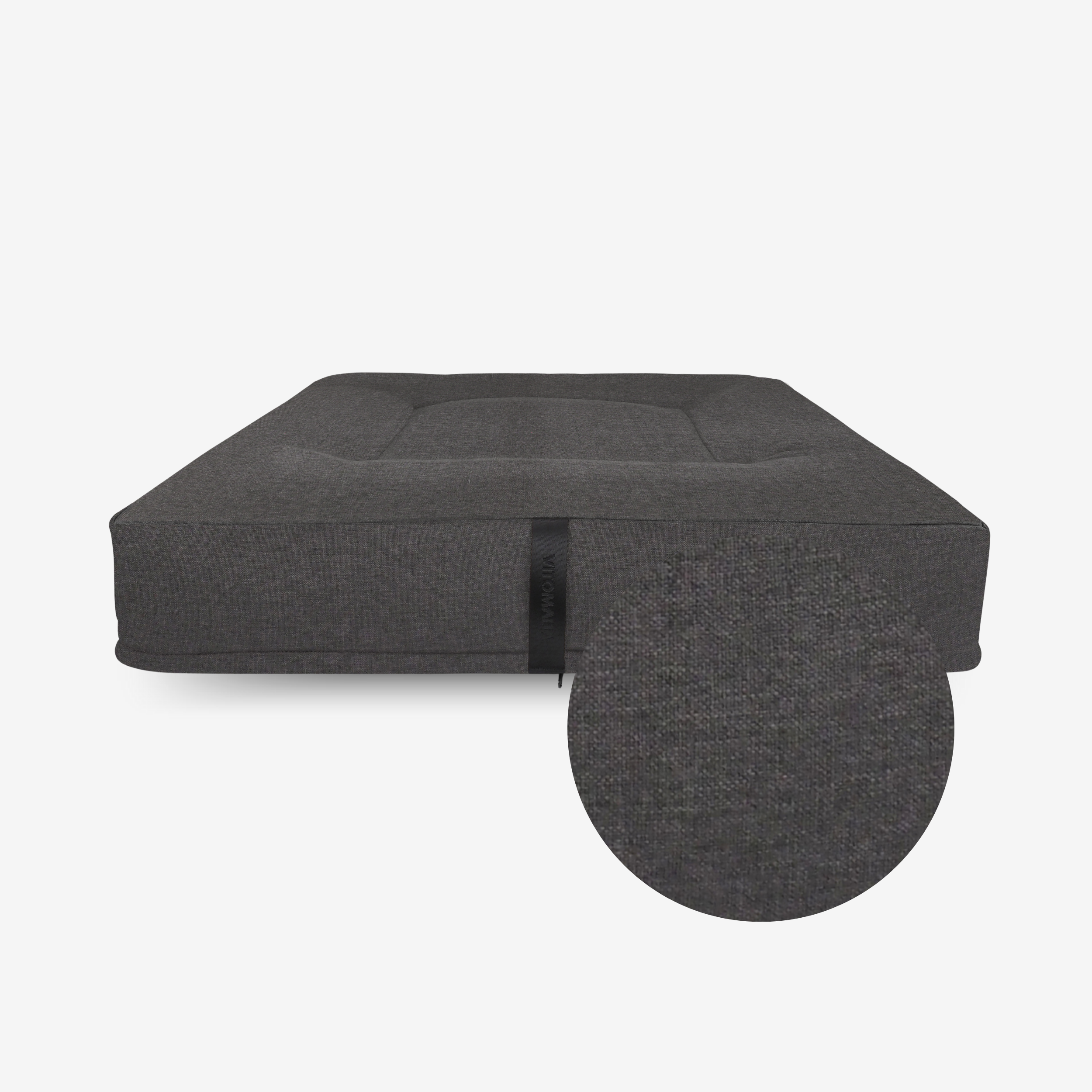 Cover square dog cushion - RePET Linen in anthracite