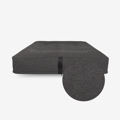 Cover square dog cushion - RePET Linen in anthracite