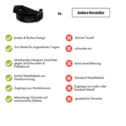 Moxon Retrieverleine Classic Edition Schwarz - 1,5m mit Handschlaufe - 3cm breit - Vitomalia - Hundeleine mit Handschlaufe